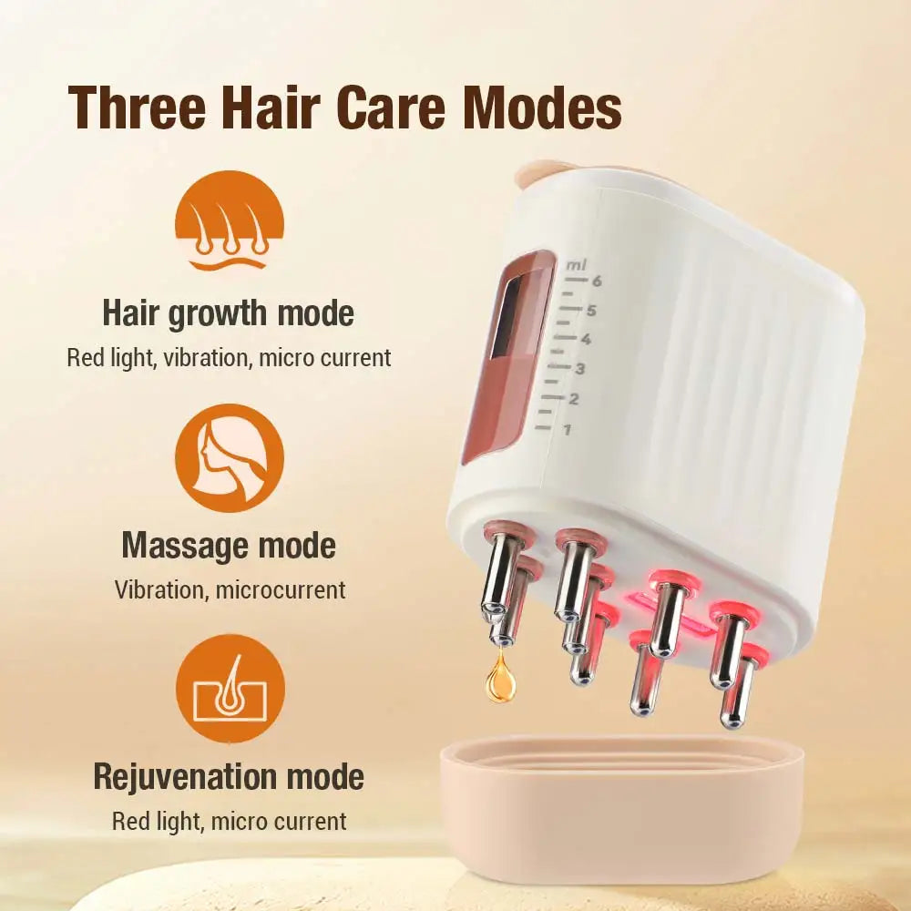 Electric Vibration Massage Comb With Red Light Microcurrent