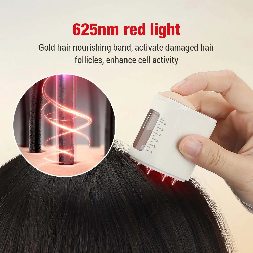 Electric Vibration Massage Comb With Red Light Microcurrent