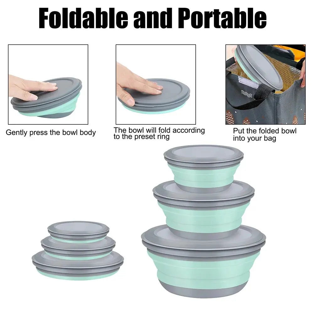 3 Pieces Silicone Folding Bowls