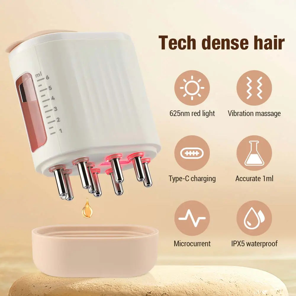 Electric Vibration Massage Comb With Red Light Microcurrent